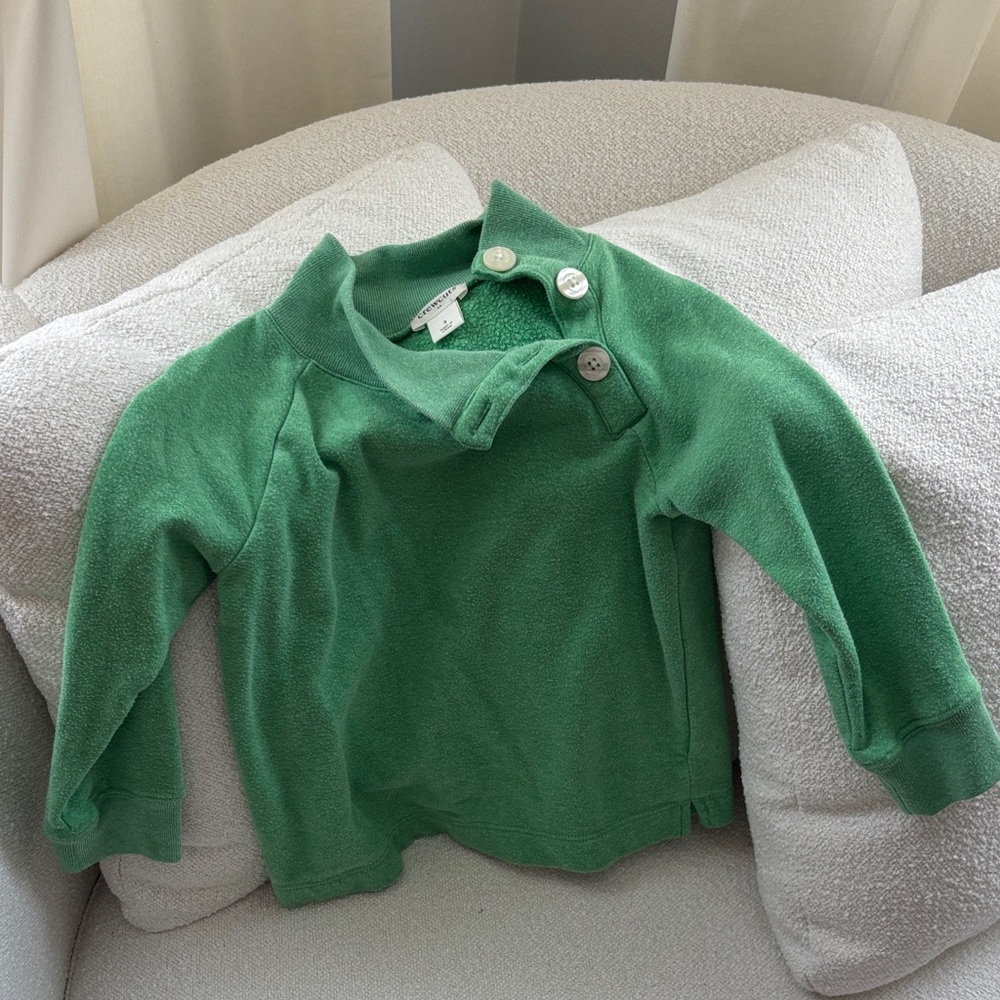 Crewcuts Green Kids Sweater with Button Detail